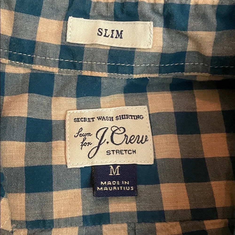 J. Crew Men’s Gingham Long Sleeve Button Down Shirt